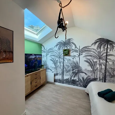 Le Jungle Loft, Lit King Size, Baby-foot & Design شقة لا روش سور يو