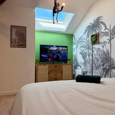 Appartement Le Jungle Loft, Lit King Size, Baby-foot & Design